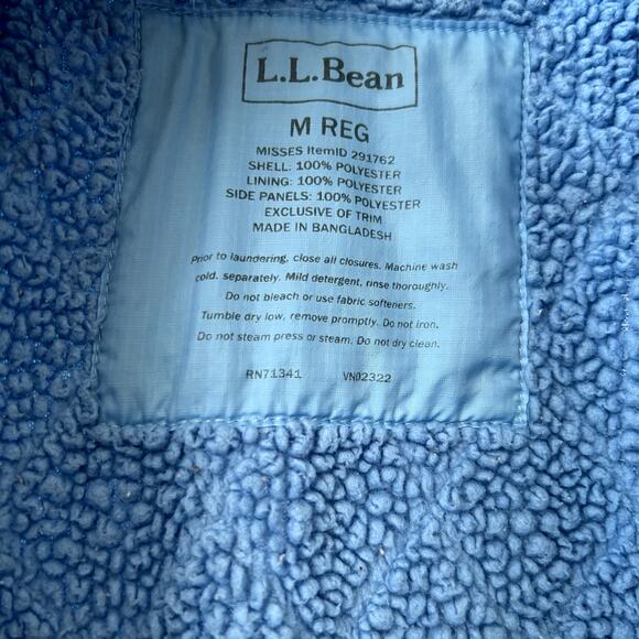 L.L. Bean Quilted Vest Size M Blue Fleece Lined Warm Winter Layering Outdoors - Picture 8 of 9